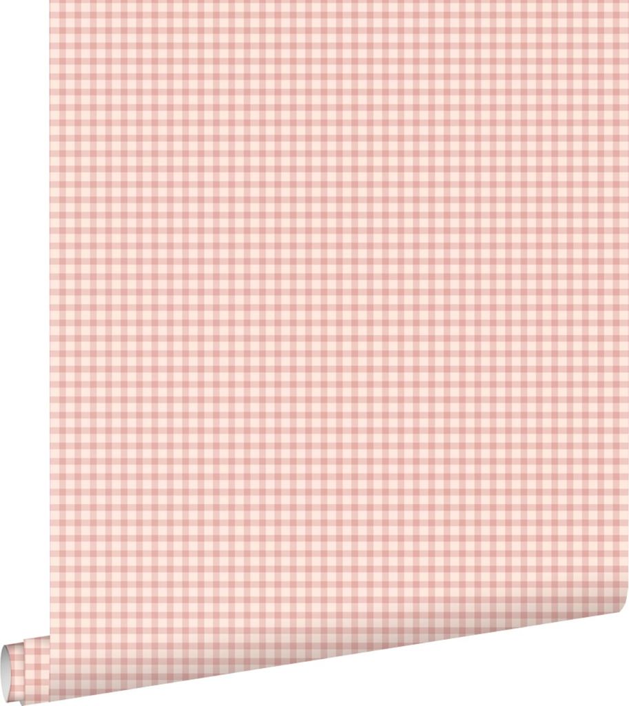 ESTAhome Tapete Karomuster Terrakottarosa 50 x 900 cm