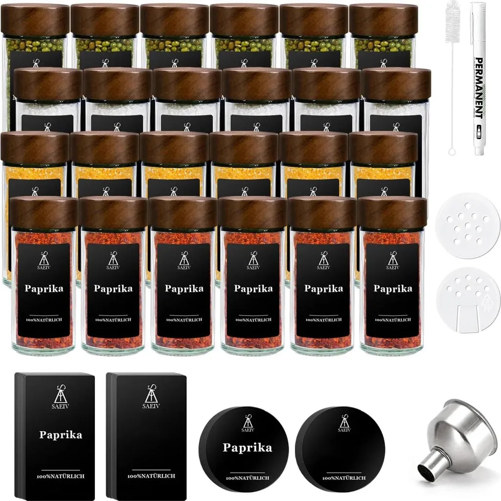 Kit 24 Barattoli Spezie Vetro Borosilicato - Qualità Professionale