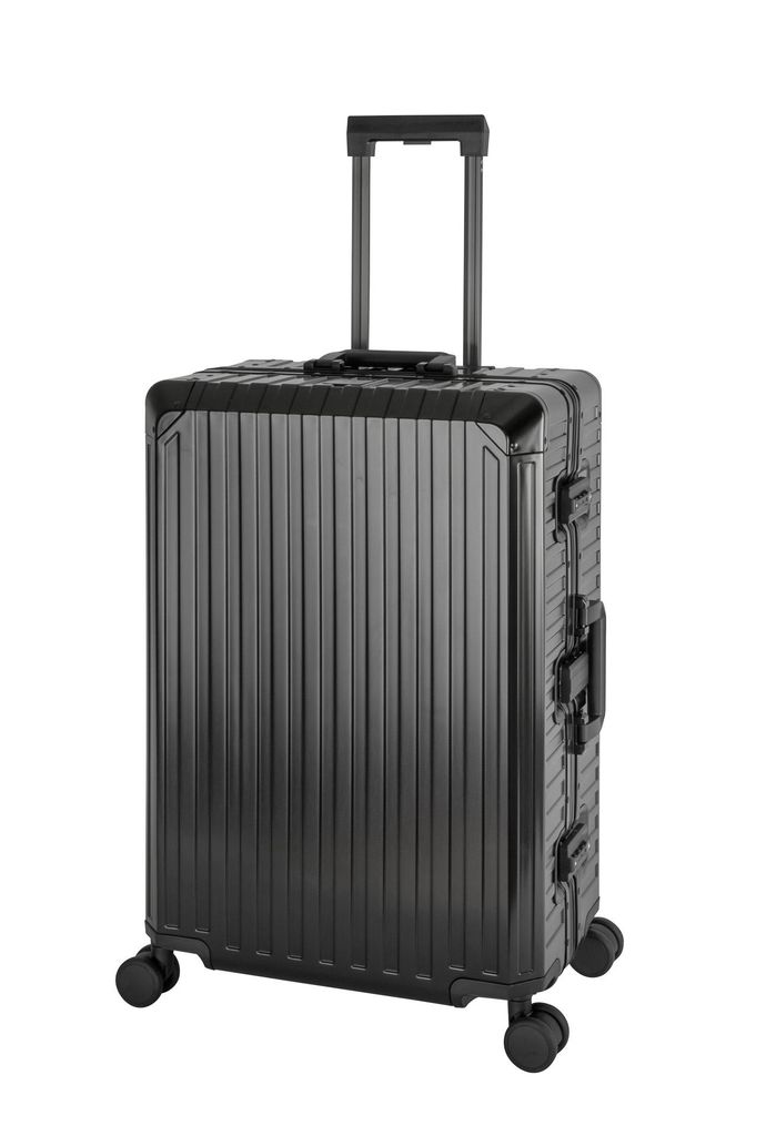 Travelhouse Tokyo Alu Reisekoffer Schwarz L-72cm Hartschalenkoffer Reisetrolley Suitecase Trolley 2X TSA Zahlenschloss 4 Doppelräder 360° Rollen ...