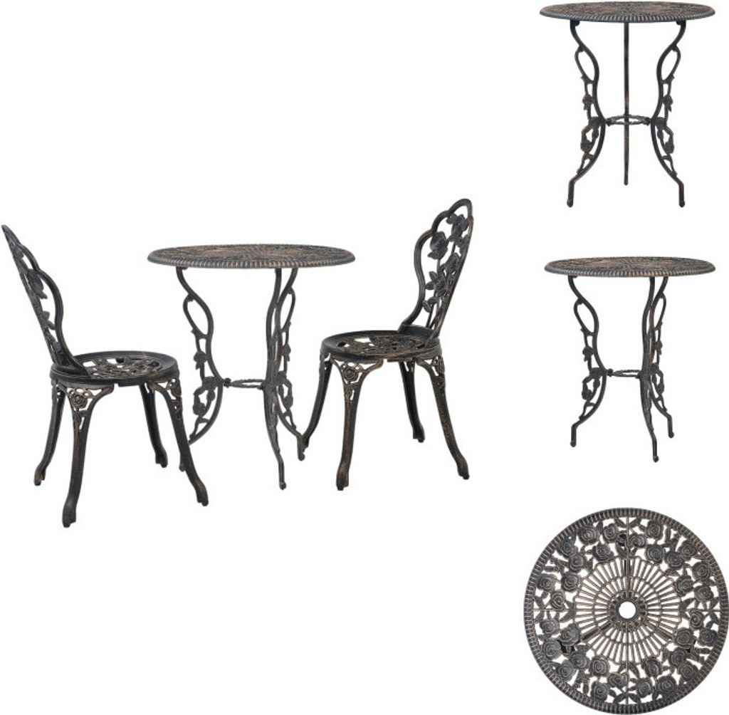 vidaXL 3-tlg. Bistro-Set Aluminiumguss - Gartenmöbel-Sets