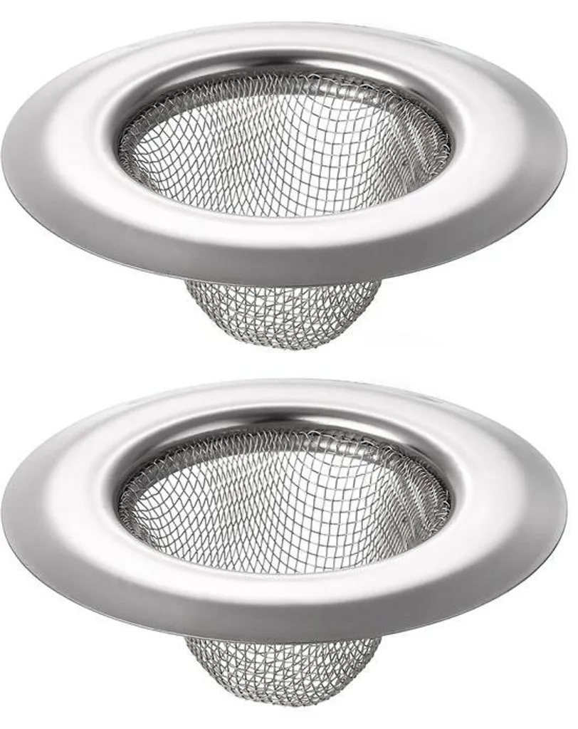 Filtre évier de cuisine inox argenté, panier égouttoir 2 pièces 7,3cm