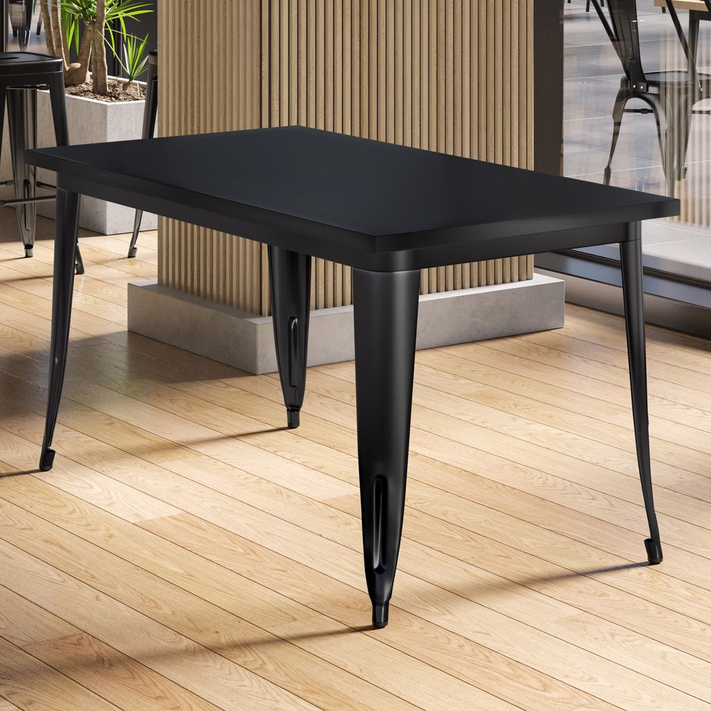 CALIFORNIA | Tolix Stil Tisch | B:T:H 120 x 60 x 78 cm | Schwarz | Rechteckig | Industrie Tisch, Retrotisch, Industrial Tisch