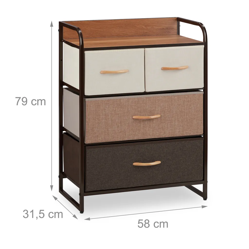 Commode de rangement à tiroirs amovibles pour chambre et bureau - 4
