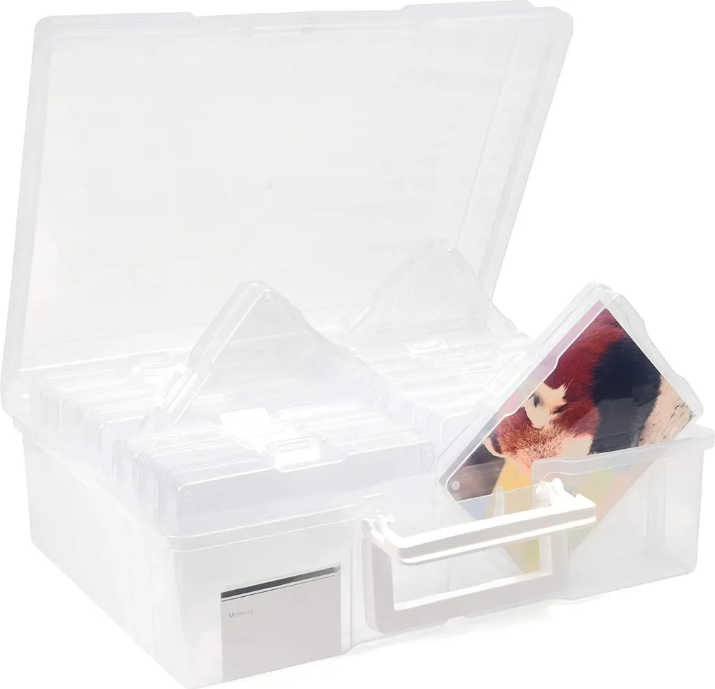 Grande boîte de rangement pour 1600 photos 4R avec étiquettes amovibles