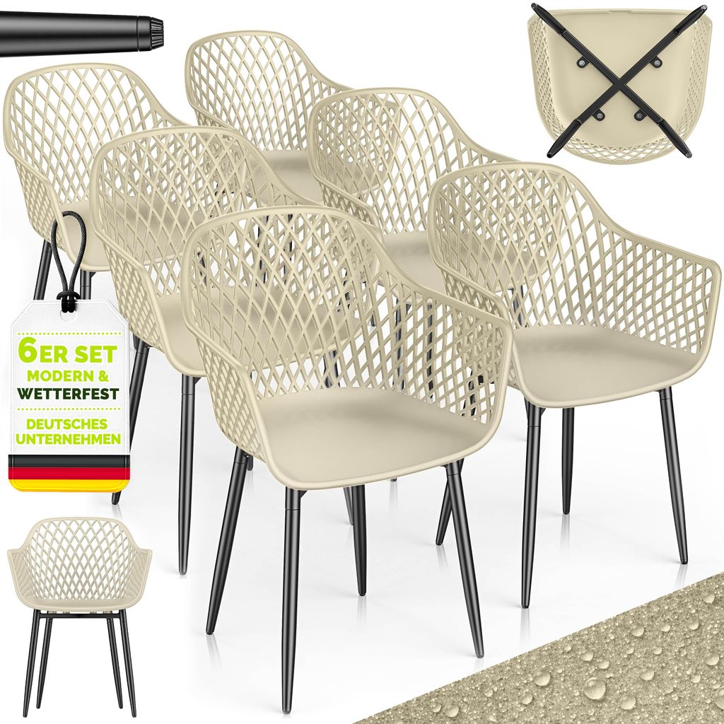 Lot de 6 chaises de jardin tillvex® résistantes aux Image du produit 