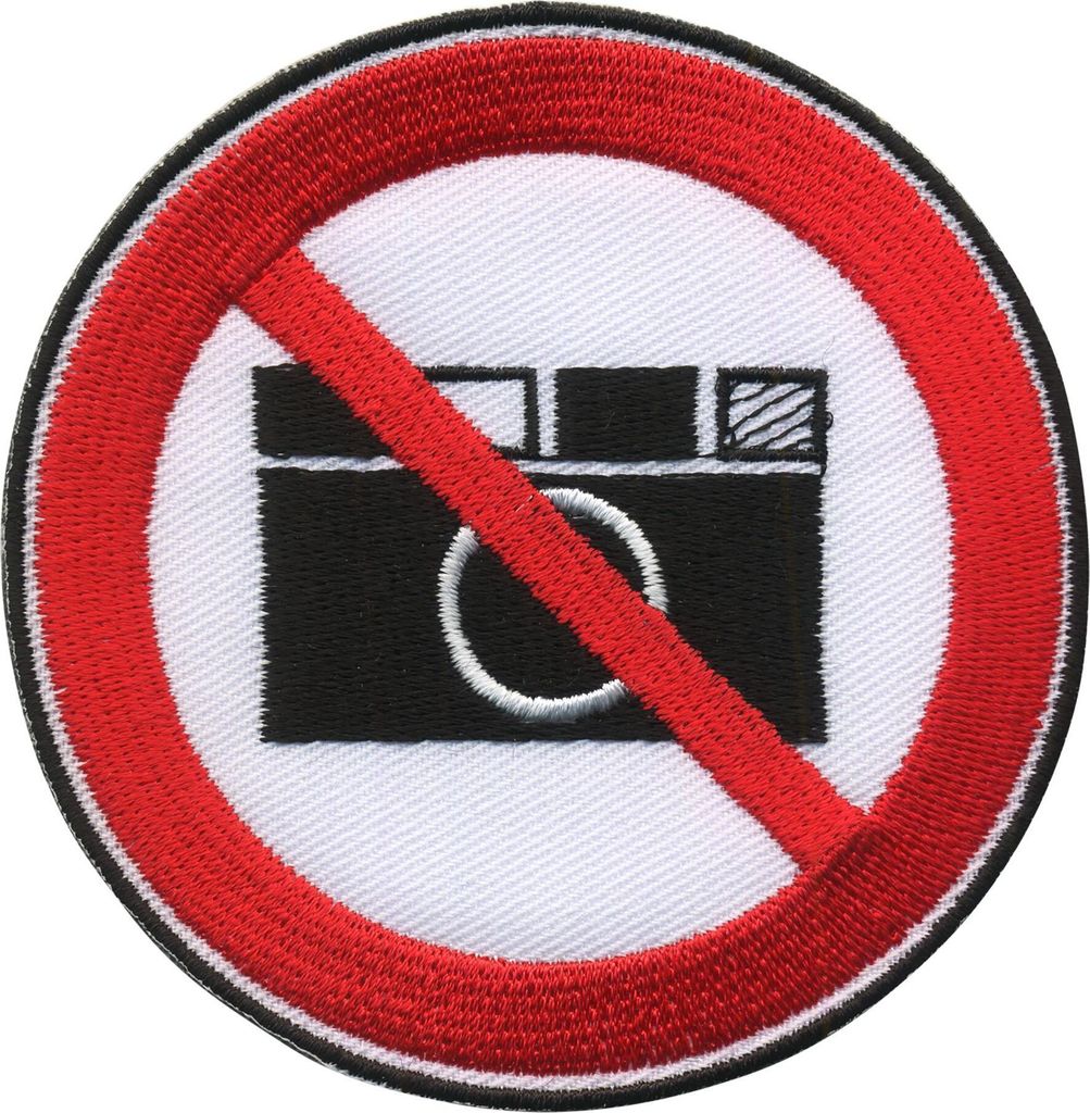 Aufnäher - Fotografieren verboten - schwarz-weiß-rot 8 cm - Patch