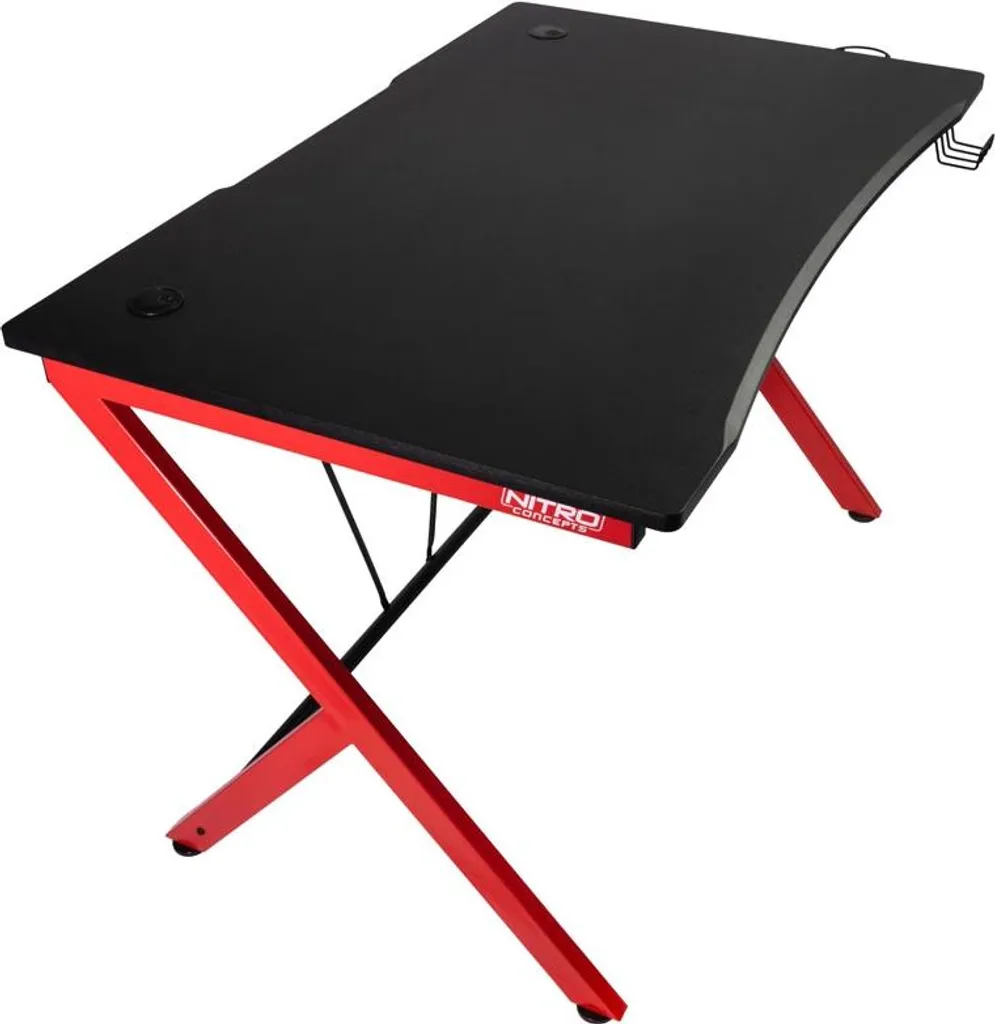 Nitro Concepts D12 Bureau de Jeu Noir et Rouge Idéal pour Setup Streaming - 2