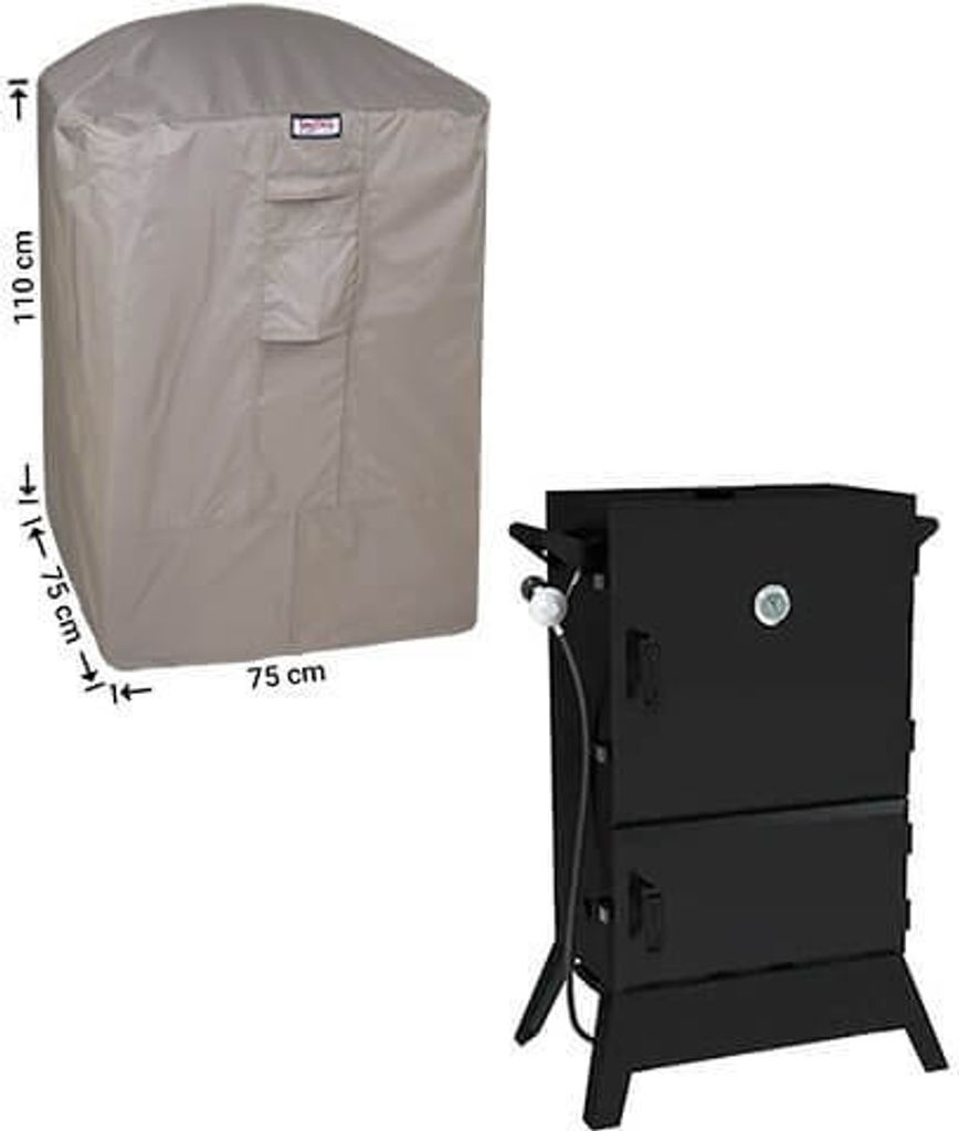 Raffles Covers Abdeckung für quadratisches BBQ 75 x 75 H: 110 cm | Atmungsaktiv | Wasserdicht | UV-beständig | Doppelnähte | Elastischer Kordelzug