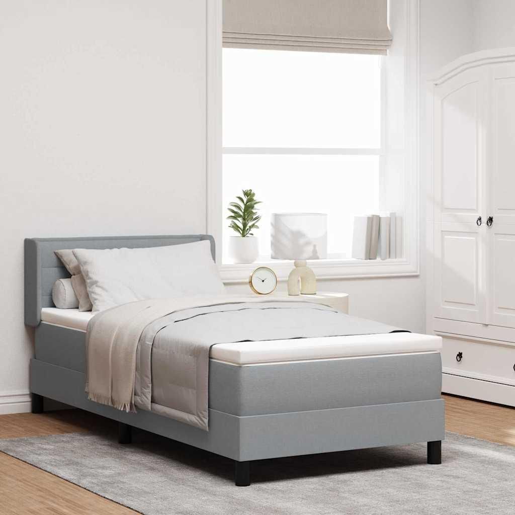 Maison Exclusive - Boxspringbett mit Kopfteil Hellgrau 190 x 90 cm Stoff