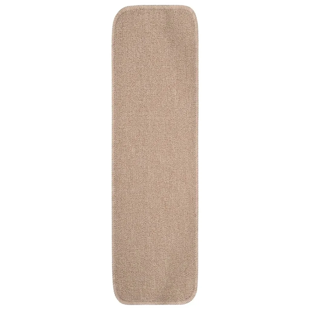 Marchettes d'escalier antidérapantes 75x20cm Beige Lot de 15 rectangles
