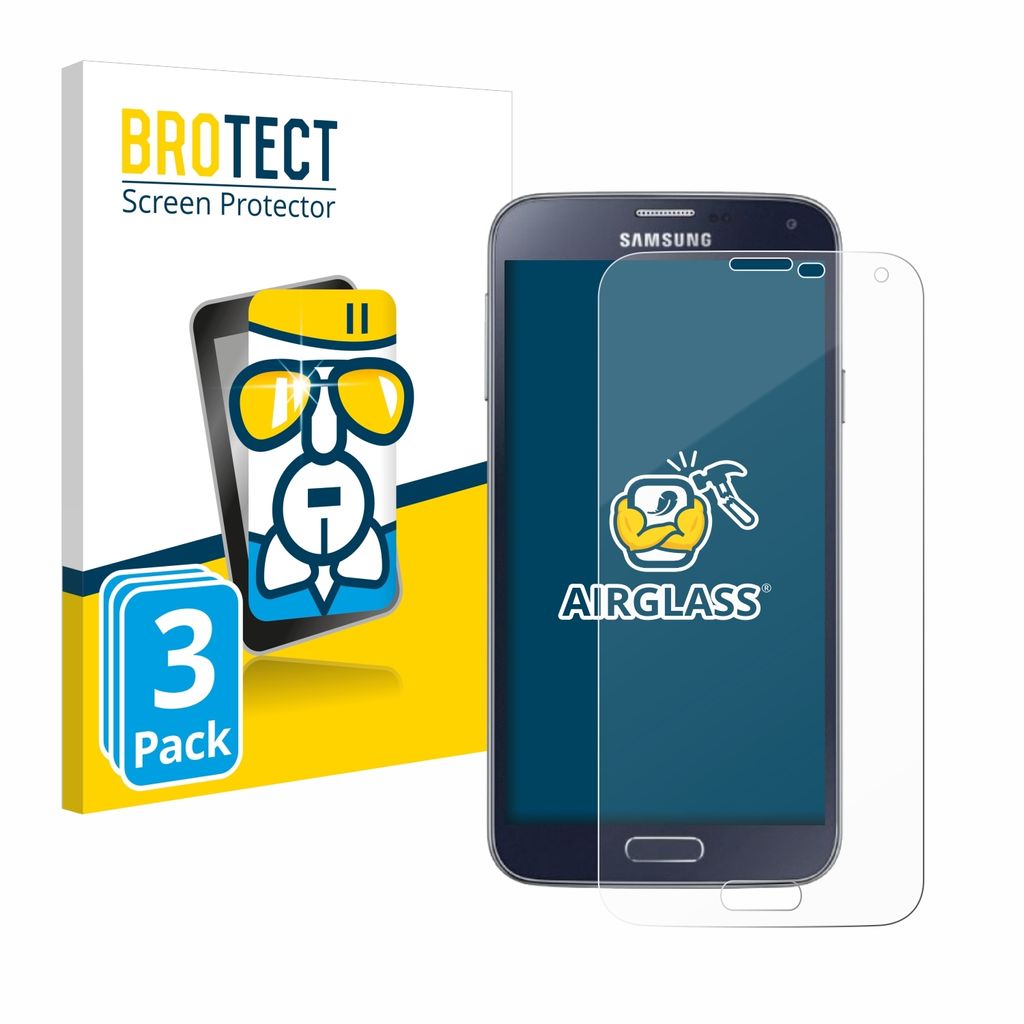 3x BROTECT Schutzglas für Samsung Galaxy S5 / S5 Neo Schutzfolie Panzer Folie Glas Display Schutz klar