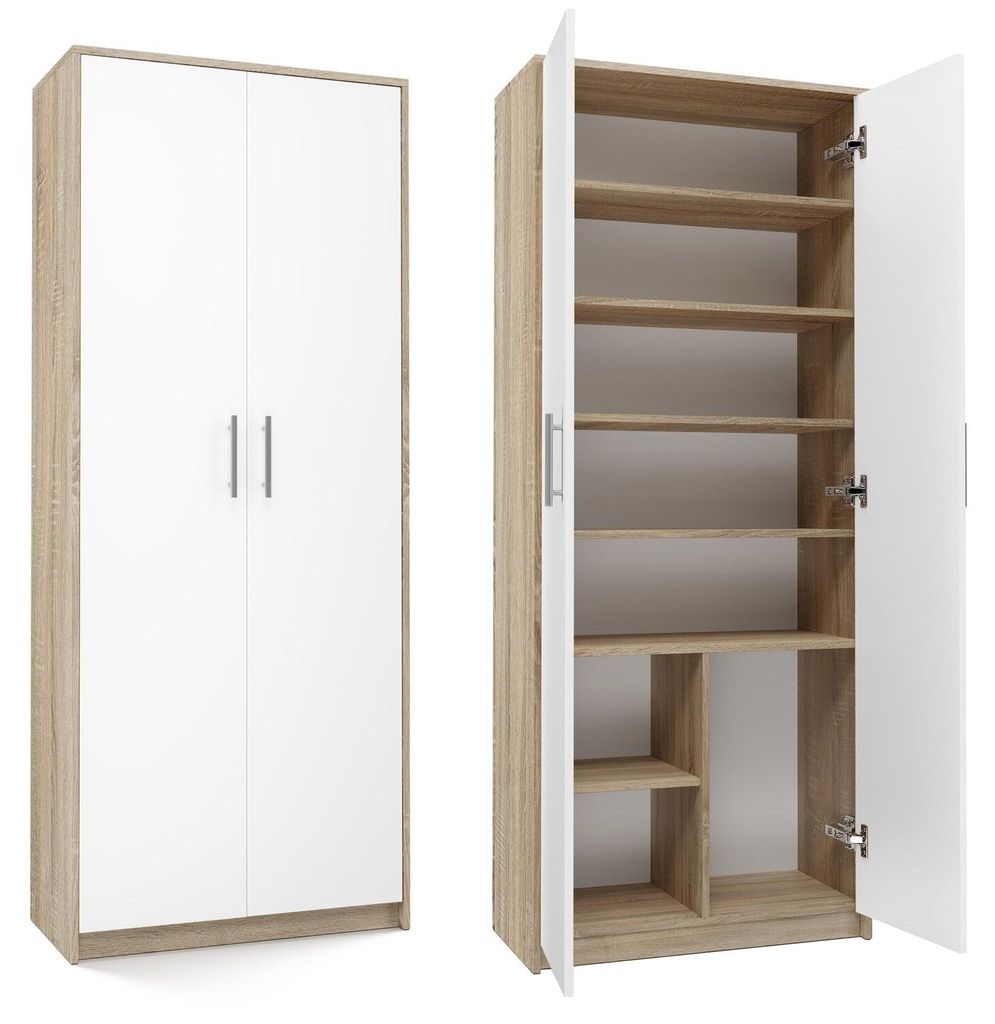 Topeshop OLIV 2D SON-MIX KPL, Eiche, Weiß, 8 Regale, Produktbild 