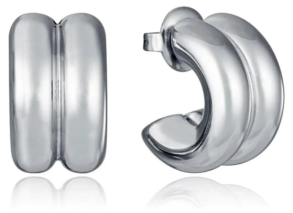 Boucles d'oreilles demi-tour intemporelles Air 14195E01000 en argent