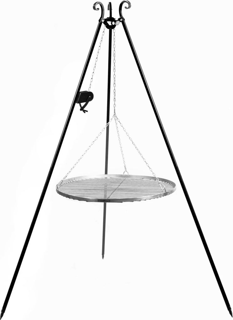 Schwenkgrill OPPELN 180 cm inkl. Grillrost aus Edelstahl in verschiedenen Größen + Kurbel