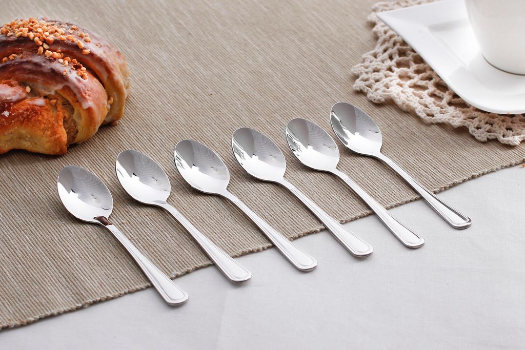 KaffeelöffelBesteckset 6-teilig für 6 Personen Edelstahl Besteck Tafelbesteck