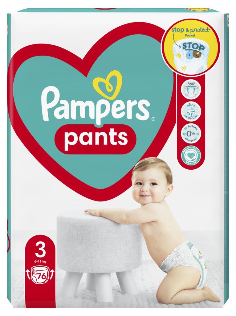Pampers Pants Plienky Veľkosť 3 (6-11 kg) 76 kusov Obrázok produktu 