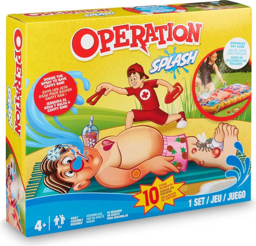 Hasbro Operation Splash – lustiges Geschicklichkeitsspiel mit Wasser-Action