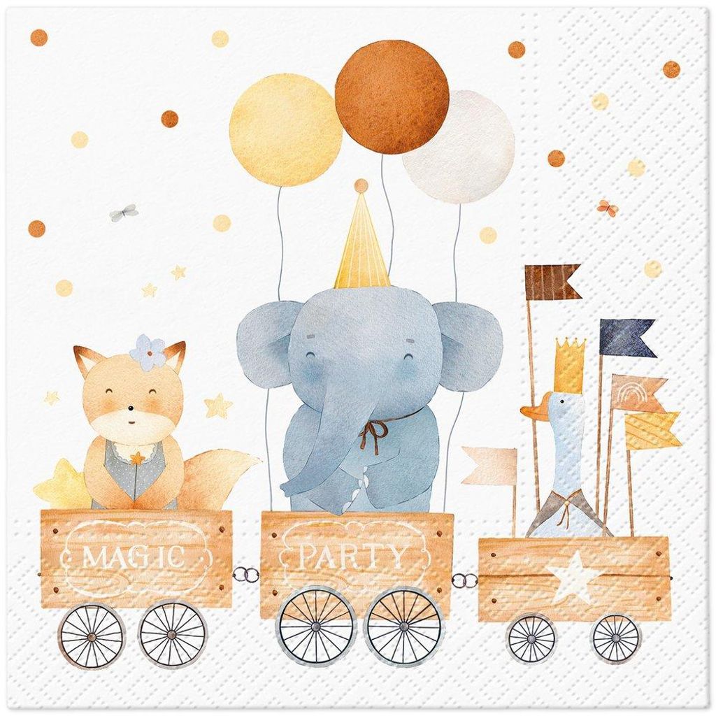 Servietten 33x33 cm - Train Of Joy