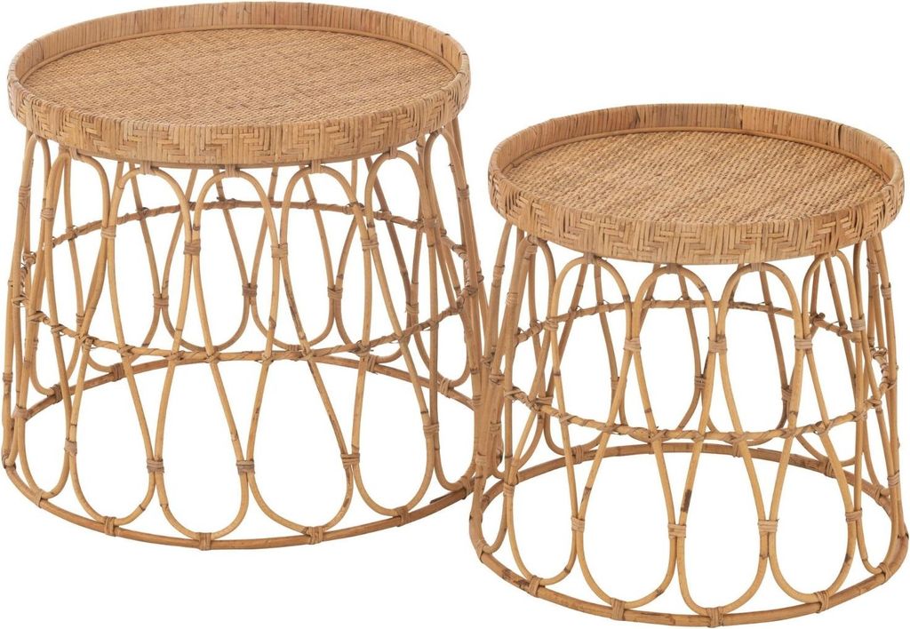Couchtisch aus Rattan – 2er-Set