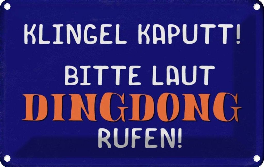 vianmo Blechschild 12x18 cm Klingel kaputt Dingdong rufen Warnschild Hinweisschild Sicherheit Vorsicht