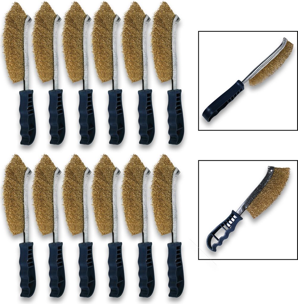 Stahlbürste Drahtbürste Stahldrahtbürste Stahlborsten Draht 24cm Setgröße: 12-er