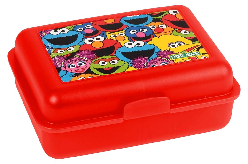 Sesamstraße Brotdose mit Trennwand 17,5x12,8x6,9 cm, Rot, Lunchbox Freunde, Brotbox spülmaschinenfest
