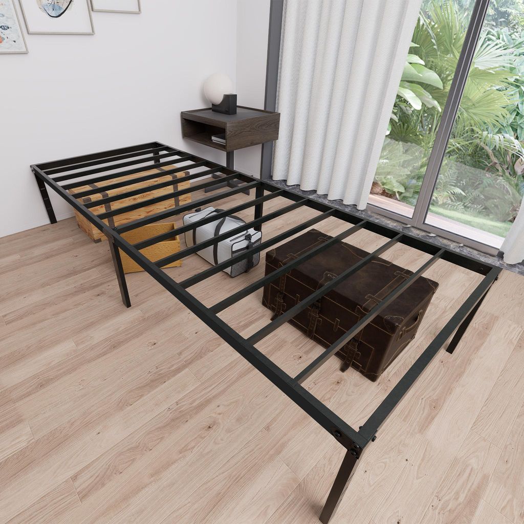 QEENTOE Gestoffeerd bed 90x200 cm met hoofdeinde en Productafbeelding 