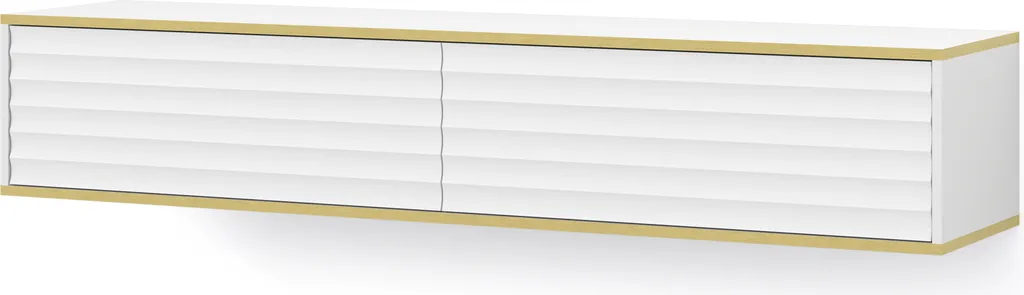 Meuble TV de salon suspendu Wabi 180 cm pour rangement multimédia chic