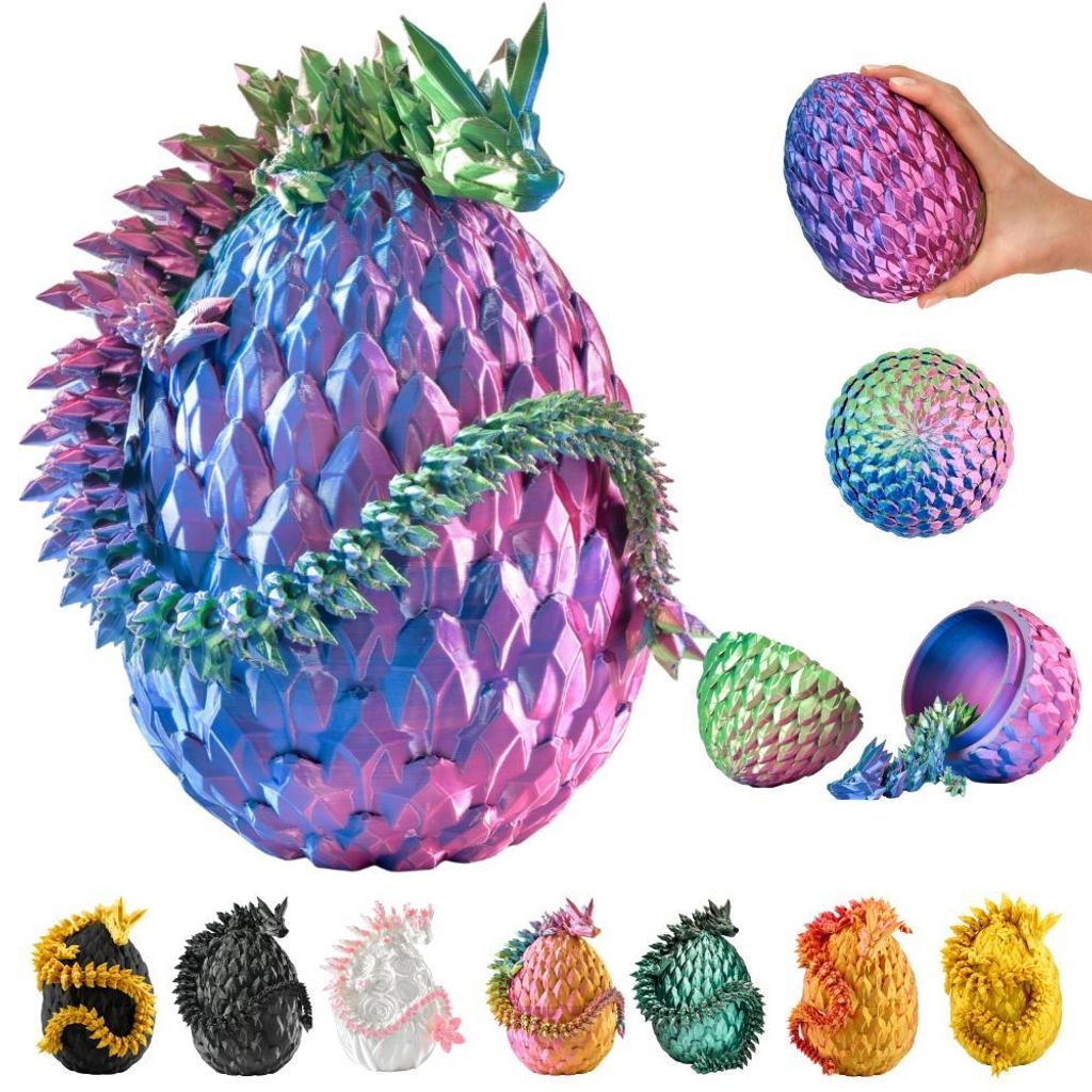 Dragon dans l’Œuf – figurine dragon 3D 30 cm avec œuf 10 cm Image du produit 