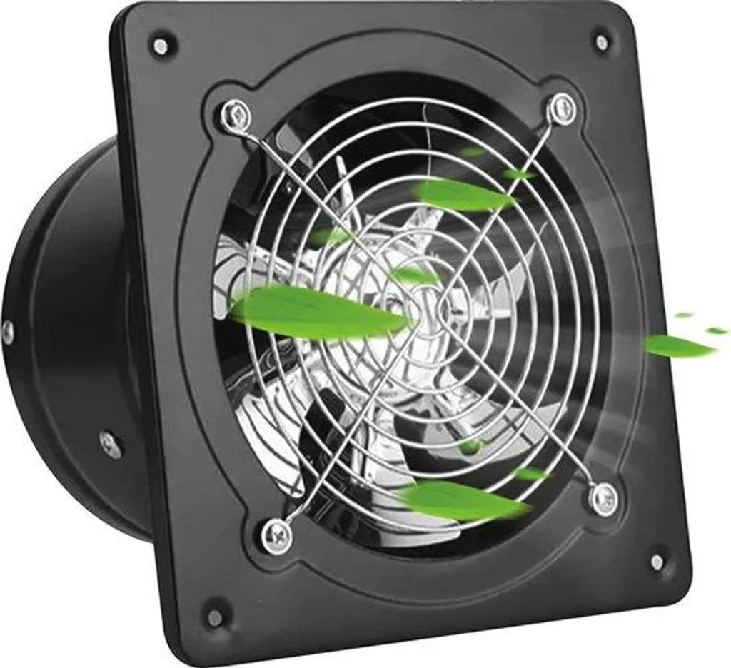Ventilateur d'extraction cuisine et garage 150 mm noir haute puissance