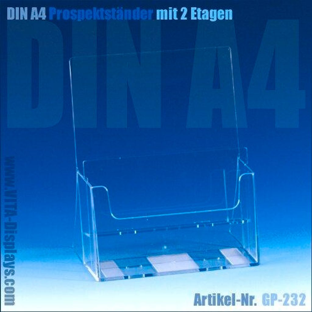 DIN A4 Prospektständer / 2 Etagen (GP)