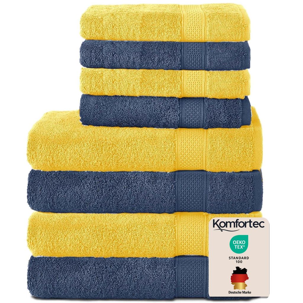 Komfortec 8er Handtuch Set aus 100% Baumwolle, 4 Badetücher Produktbild 