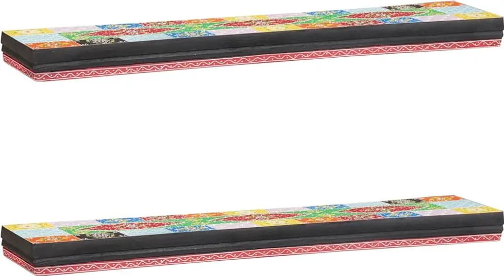 Scaffali a Muro in Legno di Mango Multicolore 100cm Design Vivo