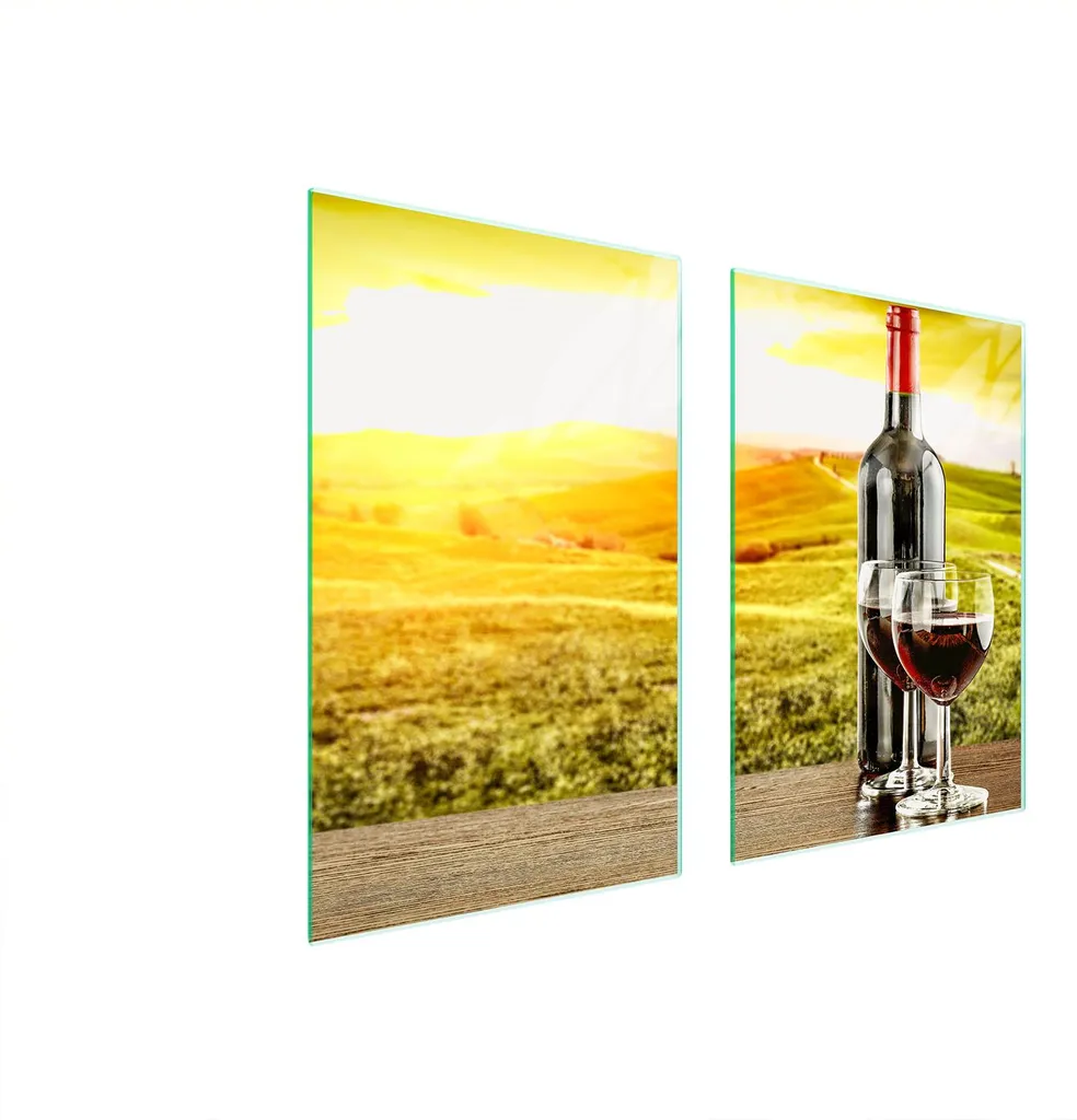 Piatto Protezione Vetro 65x52 Cucina Vino - Coprifornelli in Vetro Temperato
