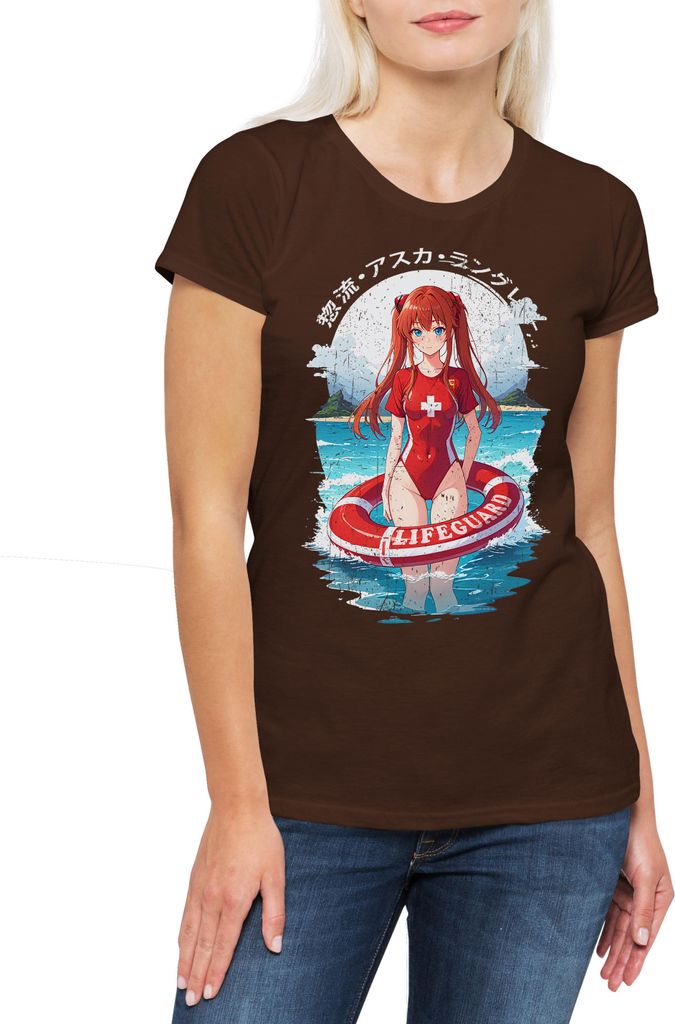 Urban Backwoods Langley Lifeguard, Damen T-Shirt, Farbe: Braun, Größe: M