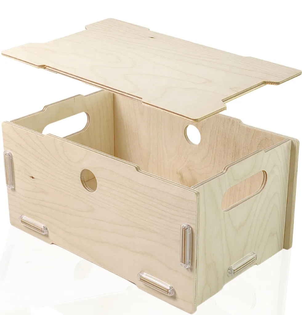 Boîte en bois brut à personnaliser 30x20x14cm, rangement bois avec capot