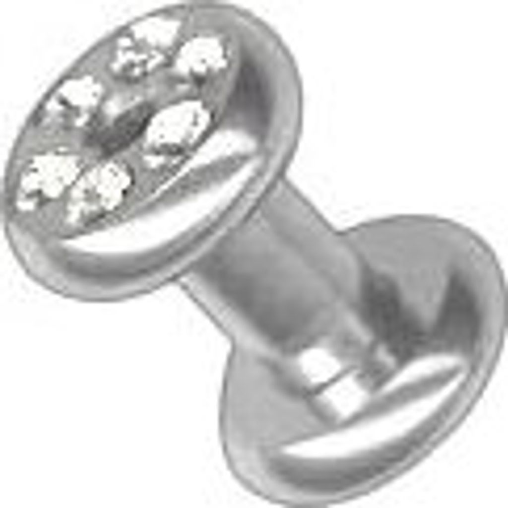 Ohr Flesh Tunnel Piercing Crystal Steine Stahl Screw on 4mm