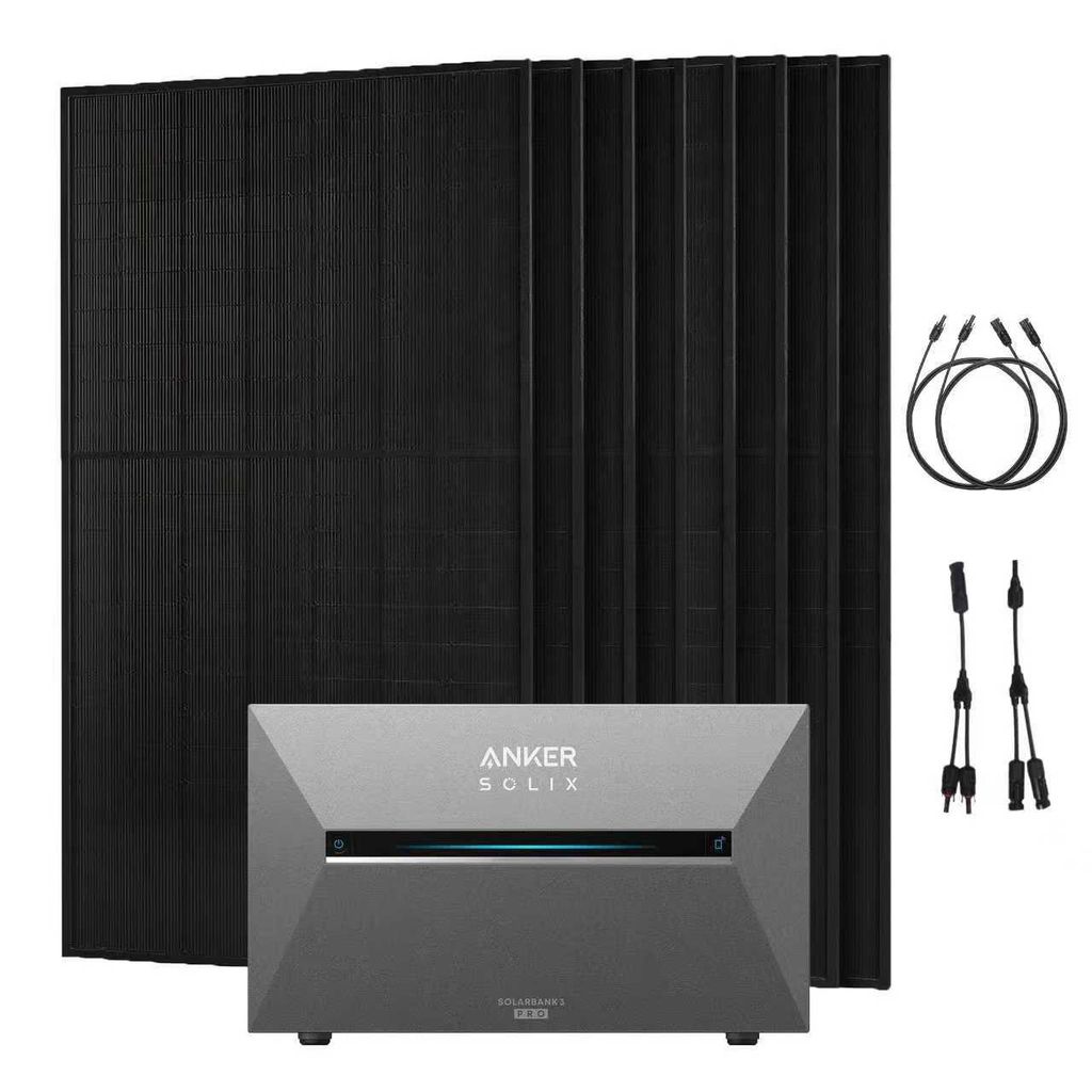 Anker SOLIX 4000W Balkonkraftwerk + Solarbank 3 Pro, 8×500W Module ohne Halterung
