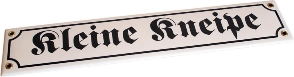 Emaille Schild Kleine Kneipe