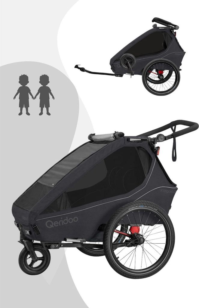 Qeridoo Kidgoo 2 - Kinderfahrradanhänger für 2 Kinder, Produktbild 