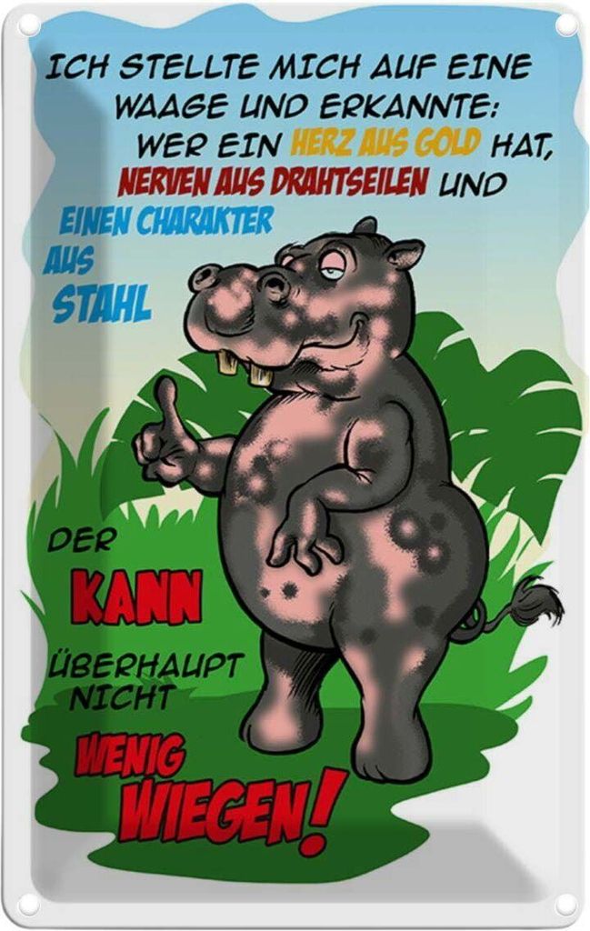 vianmo Blechschild 18x12 cm Ich stellte mich auf Waage Dekoration Spruch Zitat