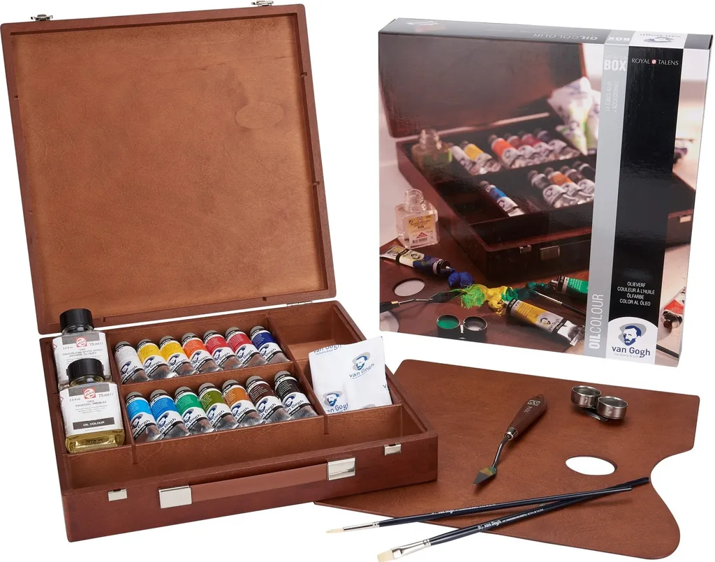 Van Gogh peinture à l'huile coffret bois inspiration Royal Talens luxe