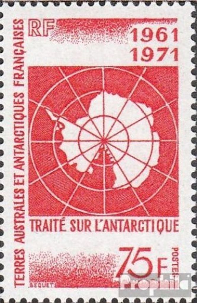 Briefmarken Französ. Gebiete Antarktis 1971 Mi 67 (kompl.Ausg.) postfrisch Antarktisvertrag