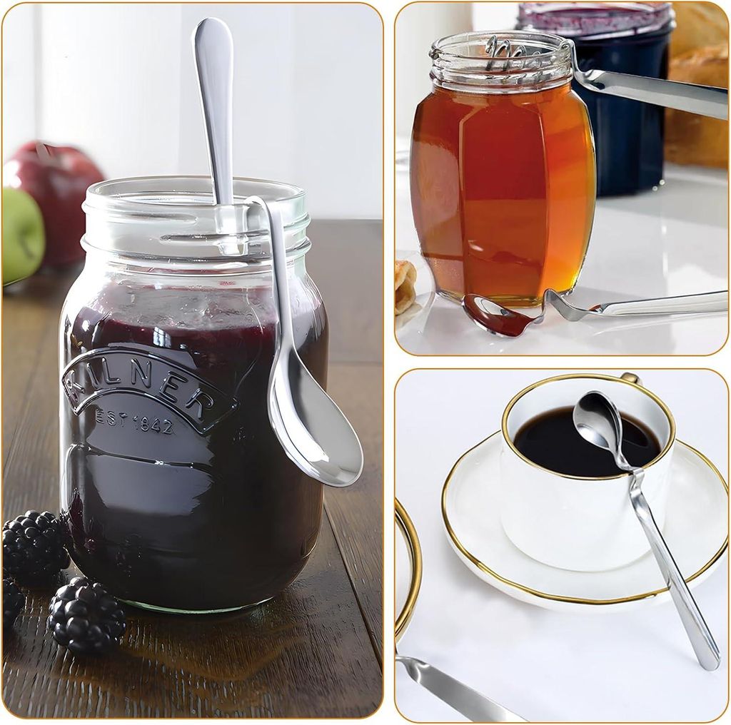 6-teilige Honigjam-Löffelset, Honiglöffel mit Spirale, Kaffeelöffel, hängender Marmeladenlöffel, Dessertlöffel, runder Löffel, hochwertiger ...