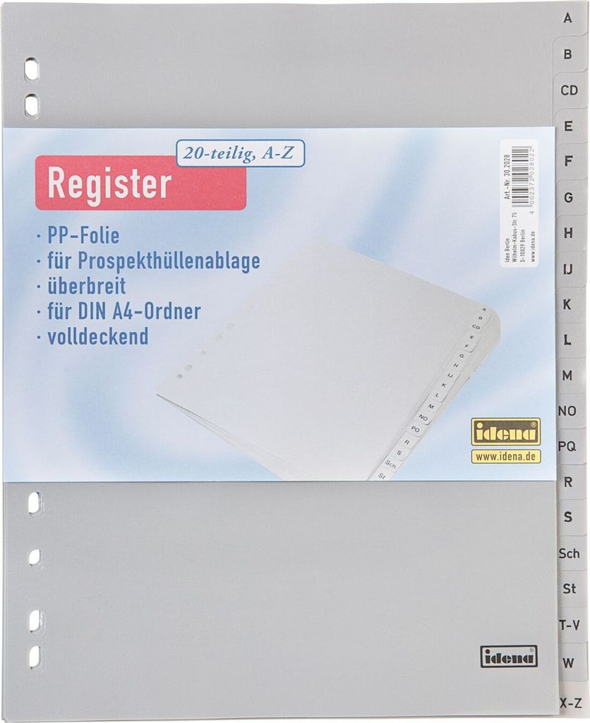 Složka A-Z / extra široká / 20 kusů / DIN A4 / z PP 120µ / Obrázek produktu 