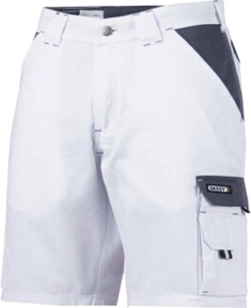 DASSY werkkortbroek ROMA, bermudashort, maat 56, wit/grijs Productafbeelding 