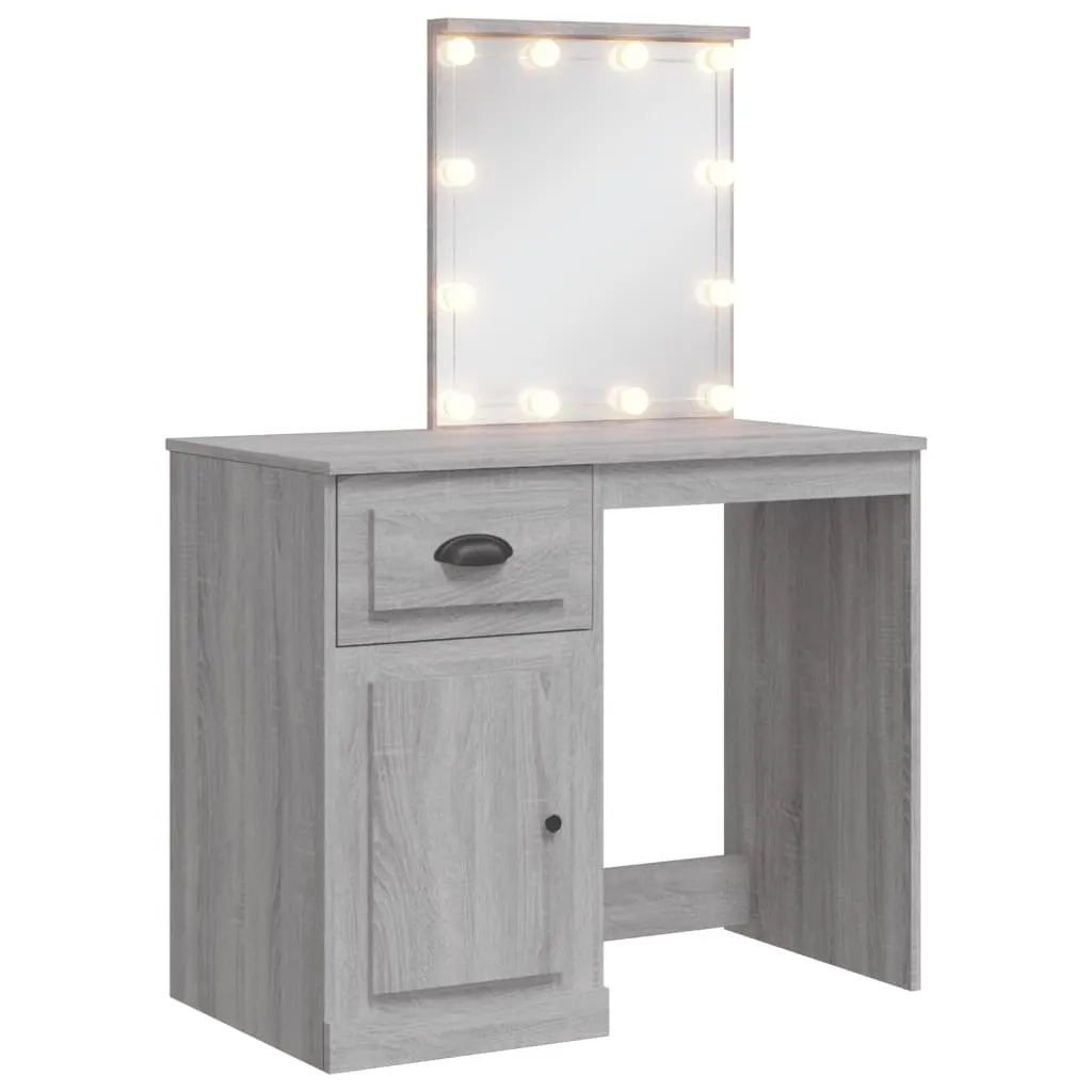Toeletta Trucco LED Grigio Sonoma 90x42x132,5 cm - Design Elegante