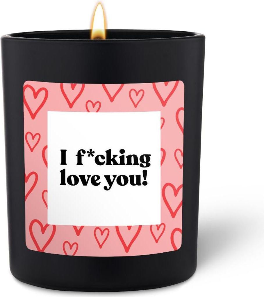 ChattyCandles Duftkerze Schwarz Woody I fcking love you