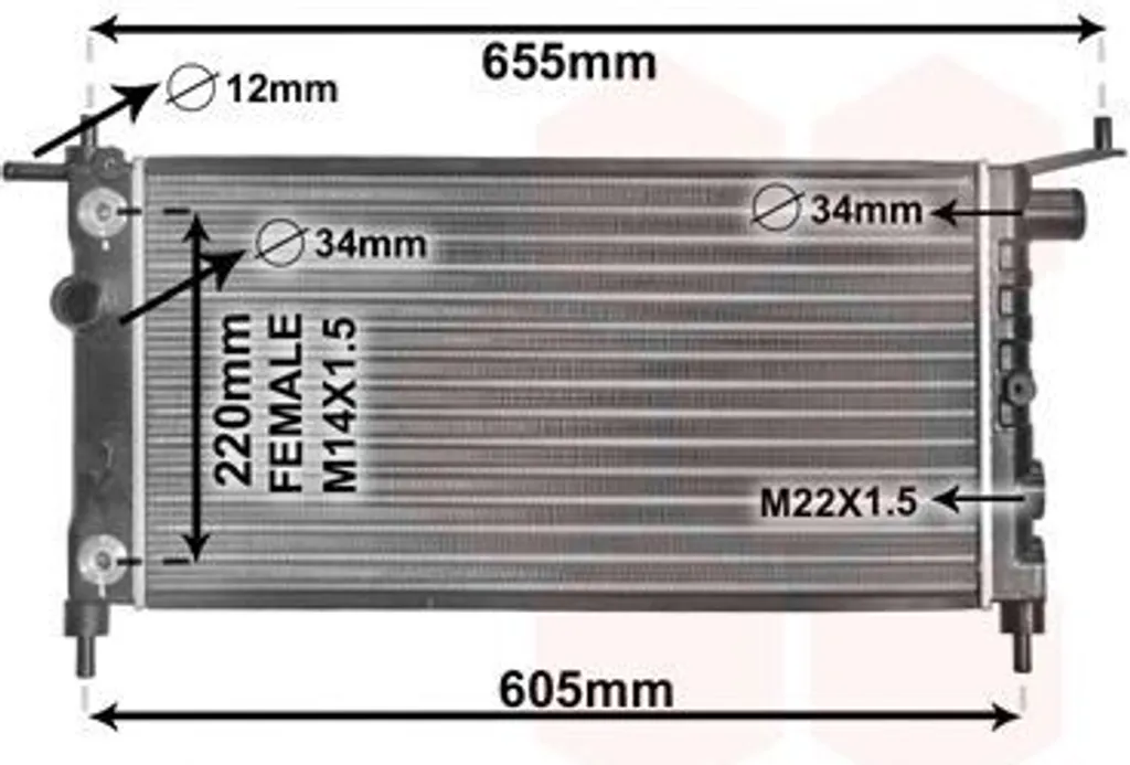Radiateur Van Wezel haute efficacité pour Opel Corsa B 1.4 16V