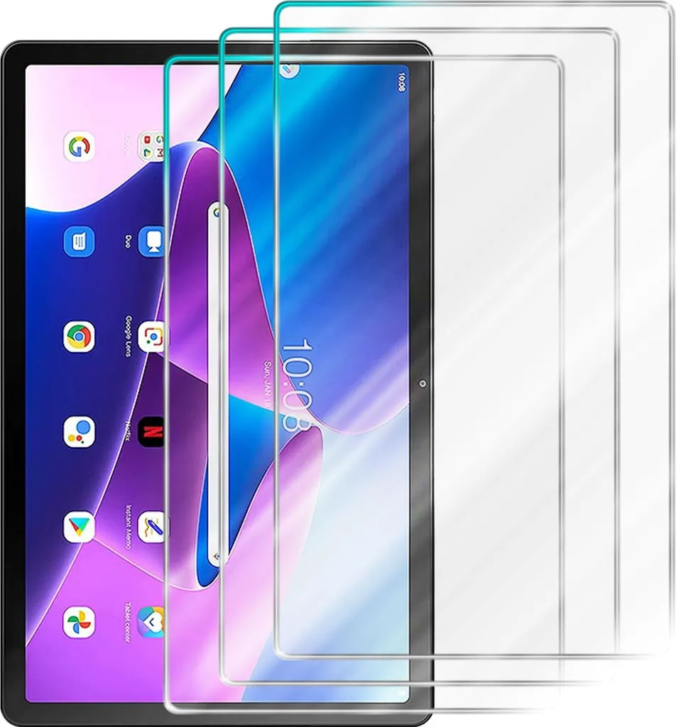 Cadorabo 3x Pellicola protettiva per Lenovo Tab M10 3nd in CRYSTAL CLEAR Pellicola temperata protettiva dello schermo blindata